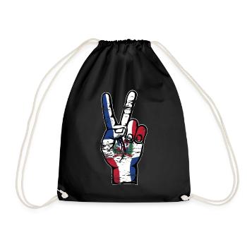 Dominican Republic Victory Symbol used - Drawstring Bag - black - Front