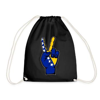 Symbole de la victoire de la paix du drapeau de la Bosnie - Sac de sport léger - noir - Devant