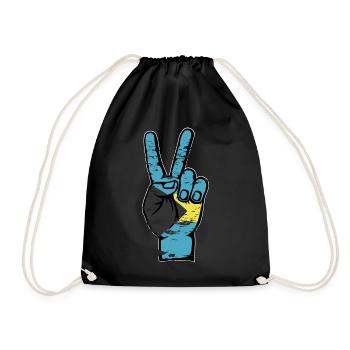 Bahamas Flag Peace Victory Used Symbol - Drawstring Bag - black - Front