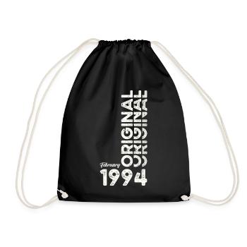 30. Geburtstag Original Februar Jahrgang 1994 - Turnbeutel - Schwarz - Vorne