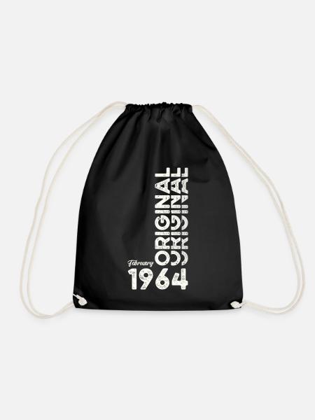 60. Geburtstag Original Februar Jahrgang 1964 - Turnbeutel - Schwarz