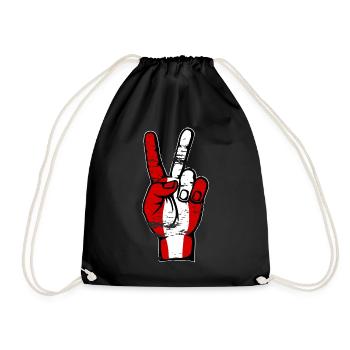 Peru Flag Peace Victory Symbol used - Drawstring Bag - black - Front