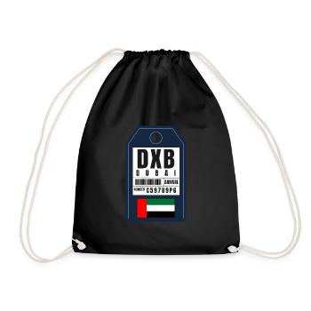 Dubai Boarding Pass - Airport Ticket DXB - Drawstring Bag - black - Front