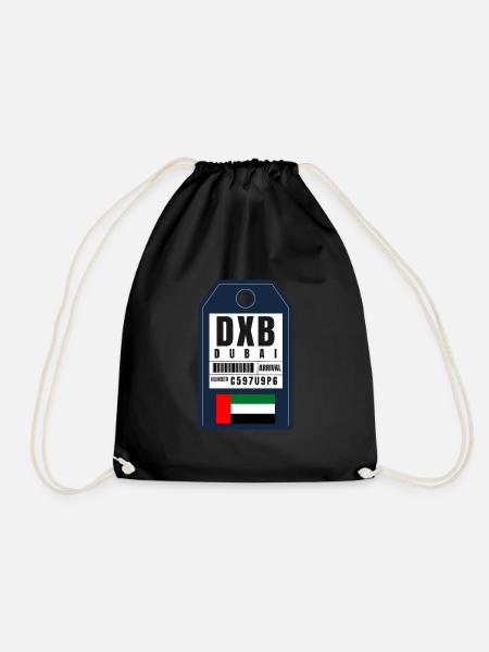 Dubai Bordkarte - Flughafenticket DXB - Turnbeutel - Schwarz