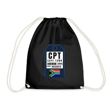 Cape Town Boarding Pass - Airport Ticket CPT - Drawstring Bag - black - Front