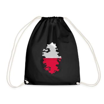 Poland Flag Used Look Polska Polish Flag - Drawstring Bag - black - Front