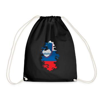 Slovenia Flag Balkan Slovenian Flag Vintage - Drawstring Bag - black - Front