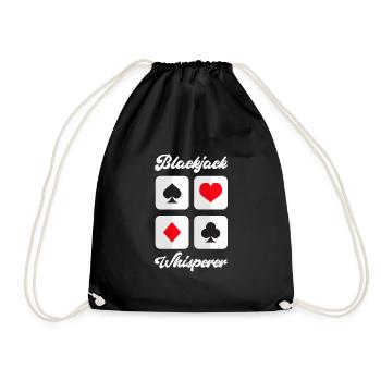Blackjack Whisperer Funny Casino Gambling Card - Turnbeutel - Schwarz - Vorne