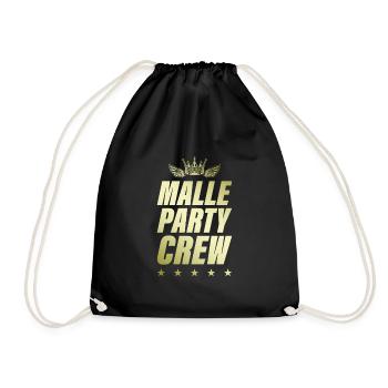 Malle Party Crew Gold - Turnbeutel - Schwarz - Vorne