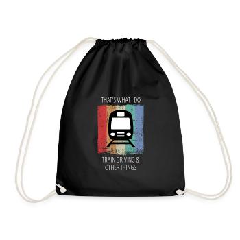 Train Railway Railroad Worker Trains Train Driver - Drawstring Bag - black - Front