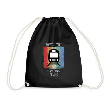 Train Railway Railroad Worker Trains Train Driver - Drawstring Bag - black - Front
