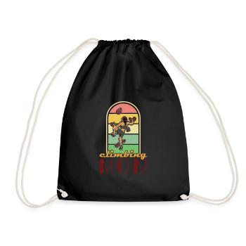 Bouldering Climbing Sports Gym Wall - Drawstring Bag - black - Front