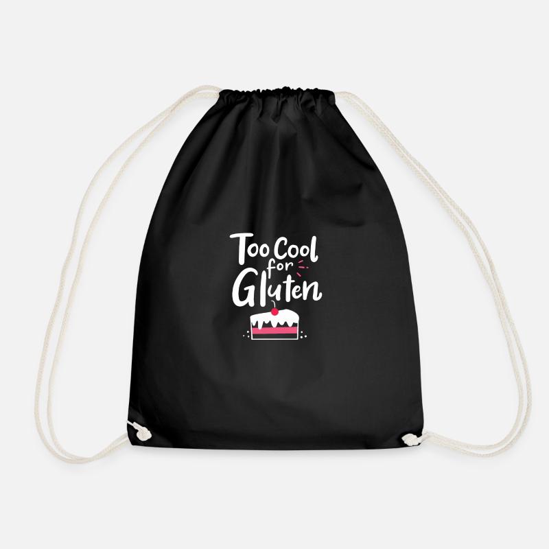 Too Cool For Gluten For Celiac Awareness - Drawstring Bag - black
