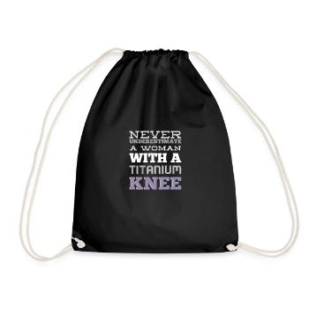 Never Understimate A Woman With A Titanium Knee - Sac de sport léger - noir - Devant