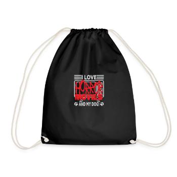 I Love Horror Movies And Dog - Turnbeutel - Schwarz - Vorne
