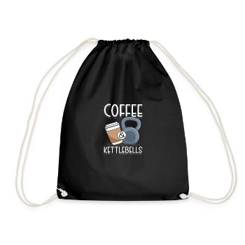 Coffee & Kettlebells - Turnbeutel - Schwarz - Vorne