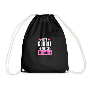 Let's Cuddle And Watch - Turnbeutel - Schwarz - Vorne