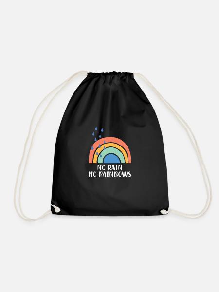 No Rain No Rainbows - Turnbeutel - Schwarz
