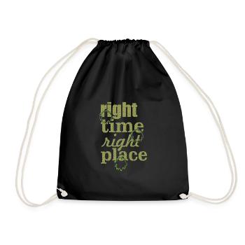 right time - Turnbeutel - Schwarz - Vorne