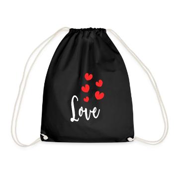 SAINT VALENTINE. bachelorette party. I LOVE YOU. I LOVE YOU. LOVE - Drawstring Bag - black - Front