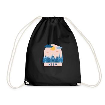 Ukraine Kiev Design Logo Europe Kiev - Drawstring Bag - black - Front