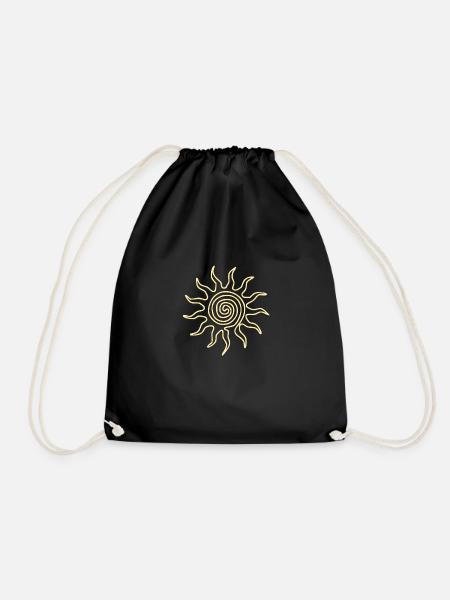 Golden Sun - Drawstring Bag - black