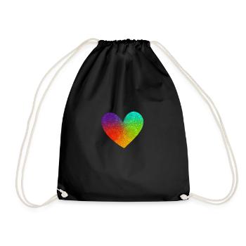 Herz heart Liebe - Turnbeutel - Schwarz - Vorne
