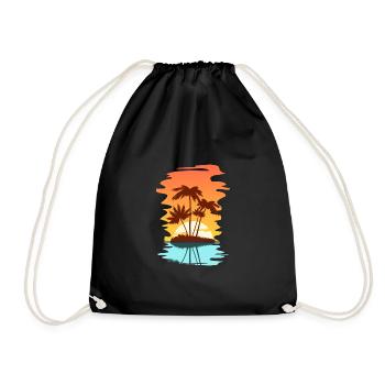 Urlaub Sonne Strand - Turnbeutel - Schwarz - Vorne