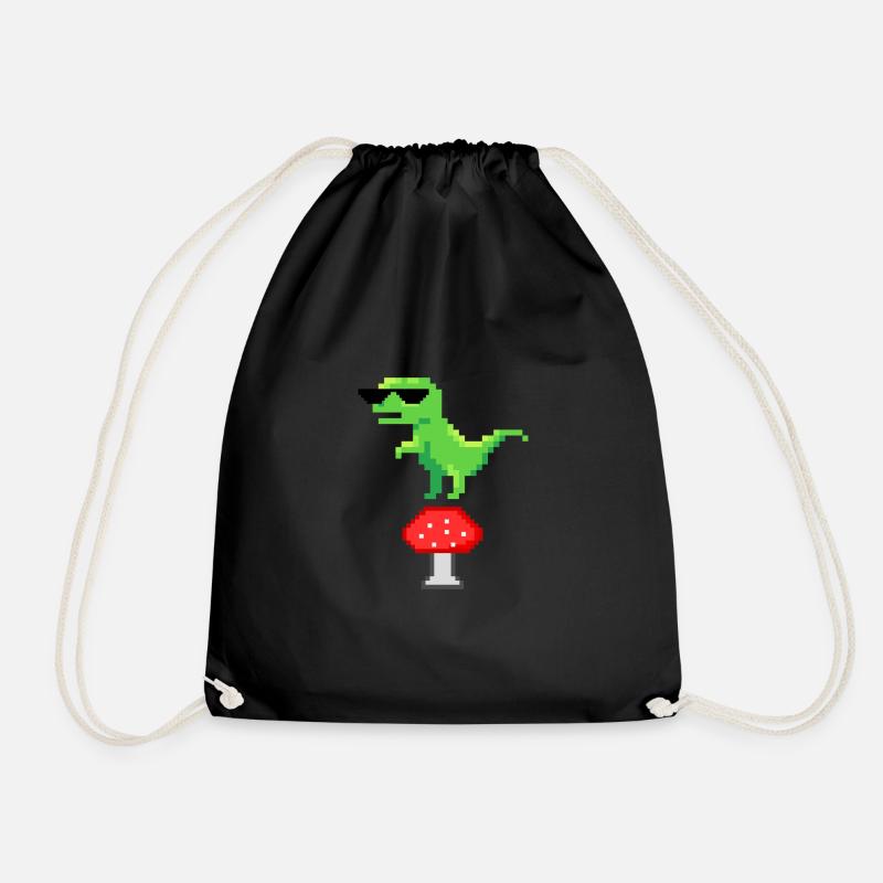 Cooler kleiner Dino - Turnbeutel - Schwarz