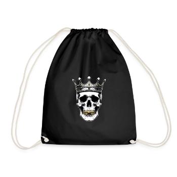 Skull mit Krone Skullkönig - Turnbeutel - Schwarz - Vorne