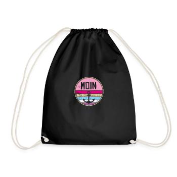 Moin Anker Vintage Retro Pink Distressed Norden - Turnbeutel - Schwarz - Vorne