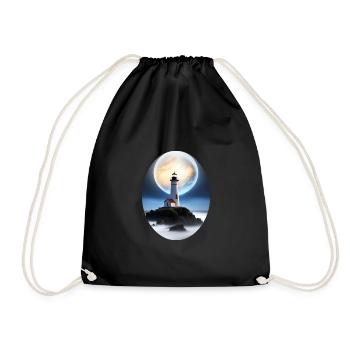Lighthouse - Drawstring Bag - black - Front