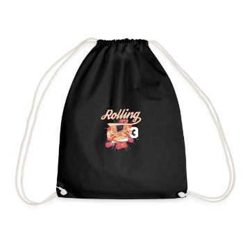 Rouler dans 3 Fête d’anniversaire en patin à roulettes - Sac de sport léger - noir - Devant
