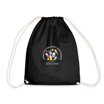 Caring For Cutest Sweethearts NICU Lab And - Drawstring Bag - black - Front