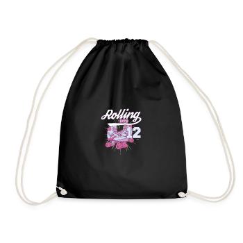 Rouler dans 12 Fête d’anniversaire en patin à roulettes - Sac de sport léger - noir - Devant