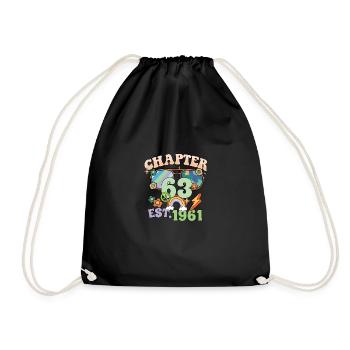 Tournant 63 63e anniversaire rétro thème signe de paix - Sac de sport léger - noir - Devant