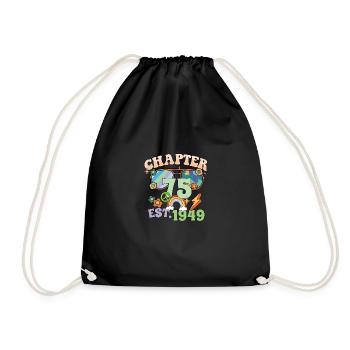 Tournant 75 75e anniversaire rétro thème signe de paix - Sac de sport léger - noir - Devant