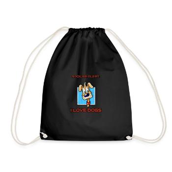 Spoiler Alert I Love Dogs Cartoon Canine - Drawstring Bag - black - Front