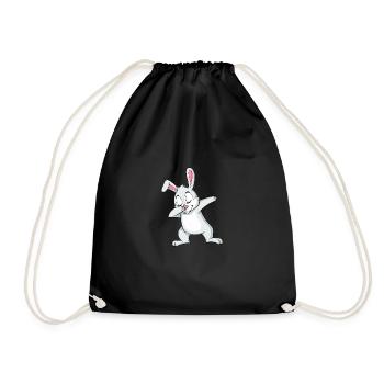 Happy Bunny Dabbing Fun Animation - Turnbeutel - Schwarz - Vorne