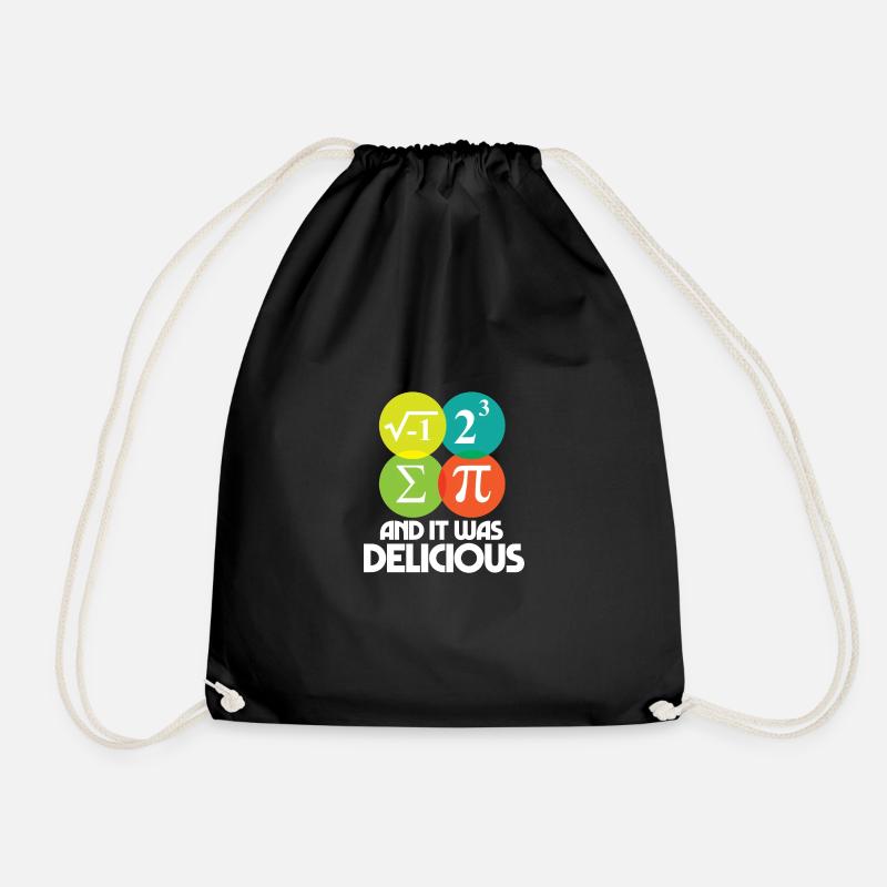 I Ate Some Pie and It Was Delicious Math Pun Pi - Drawstring Bag - black