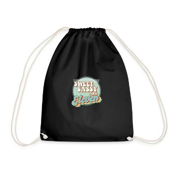 Sweet Sassy 11 11th Birthday Party Celebrant Bday - Turnbeutel - Schwarz - Vorne