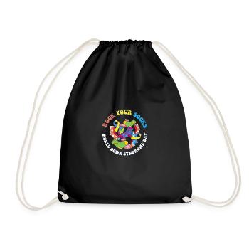 Down Syndrome Awareness Rock Your Socks Trisomy 21 - Turnbeutel - Schwarz - Vorne