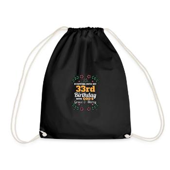 J’entre dans mon 33e anniversaire religieux - Sac de sport léger - noir - Devant