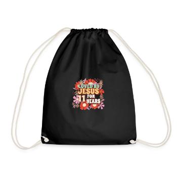 Aimé par Jésus pendant 11 ans 11e anniversaire - Sac de sport léger - noir - Devant