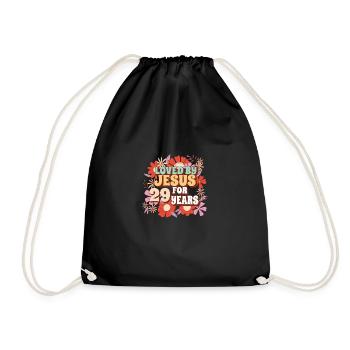 Loved By Jesus For 29 Years 29th Birthday - Drawstring Bag - black - Front