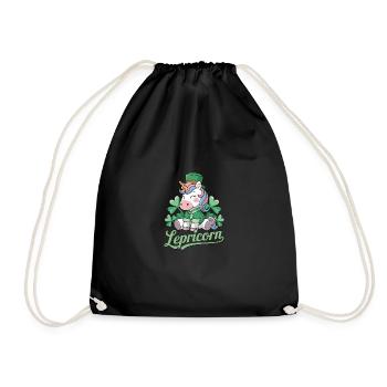 St. Patrick's Day Lepricorn Magie und Spaß - Turnbeutel - Schwarz - Vorne