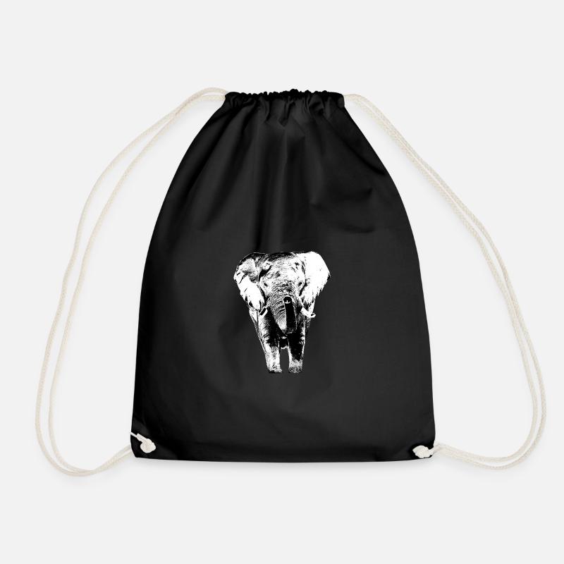 Elefant1 - Turnbeutel - Schwarz