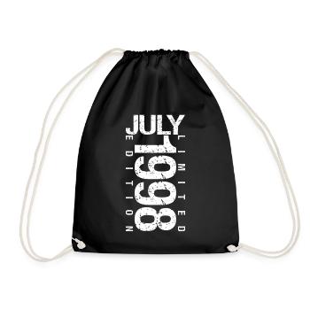July 1998 July birthday gift July 1998 - Drawstring Bag - black - Front