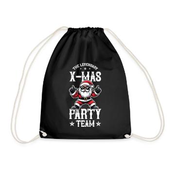 Christmas Party Team Funny - Drawstring Bag - black - Front