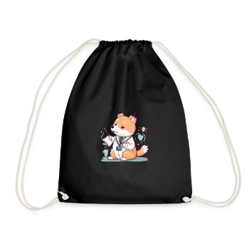 Chien japonais Shiba Inu, médecin, cœur - Sac de sport léger - noir - Devant